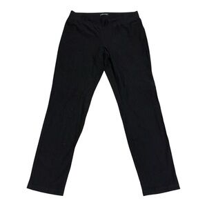 Eileen Fisher Black Pull-On Crepe Stretch Pants Size M | Straight Leg Minimalist
